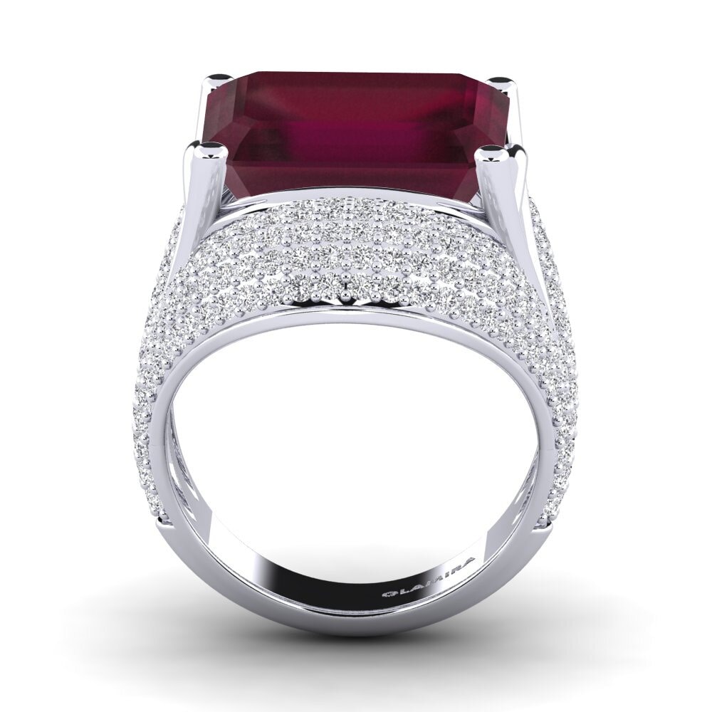 Achetez Bague de fiançailles Benvolio - Rubis Or Blanc 375 11 Carats ...