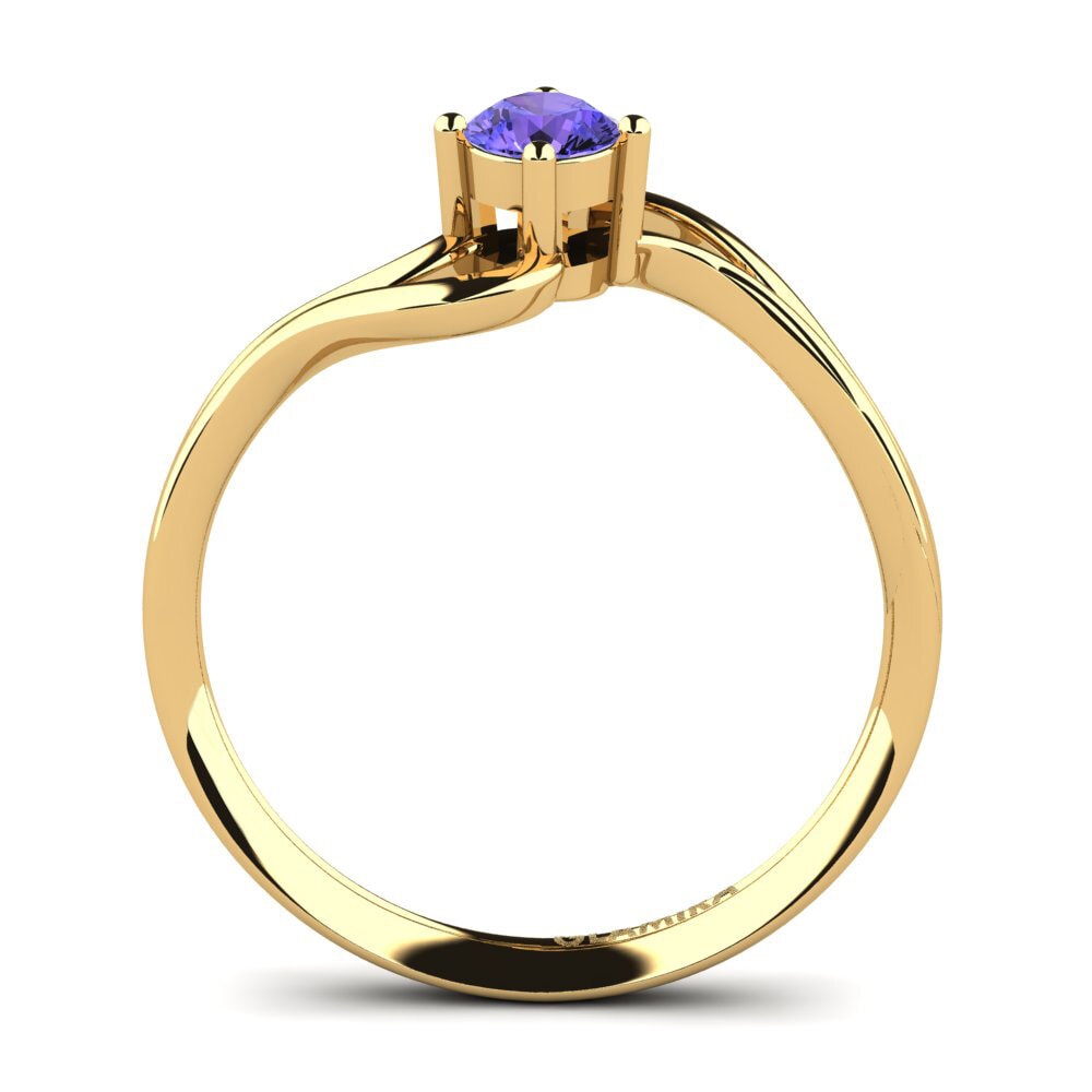 18k Oro Amarillo Tanzanita Anillo de compromiso Berangaria