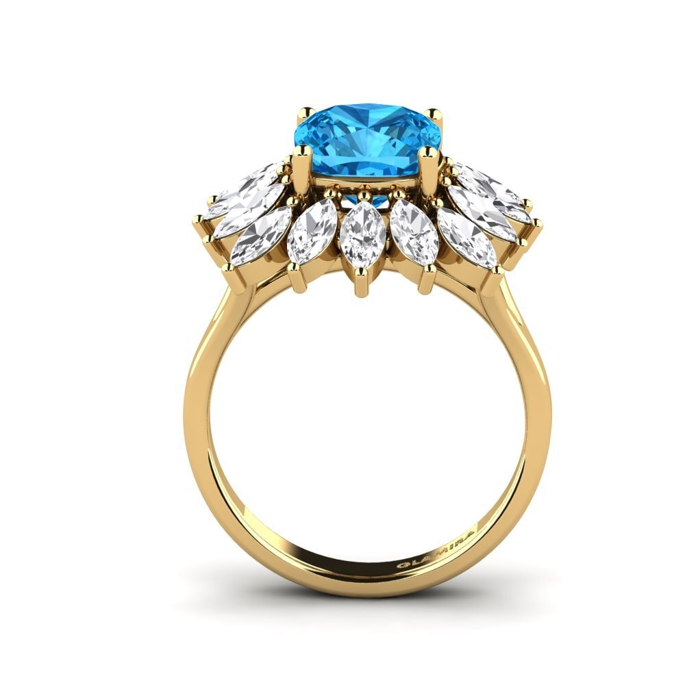 14k Oro Amarillo Anillo de compromiso Berard