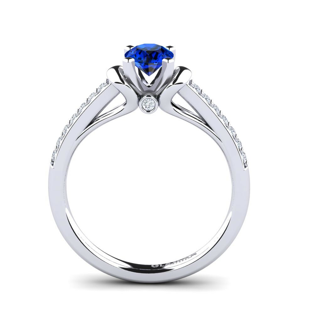 Safiro (Creado en Laboratorio) Anillo de compromiso Berdina 0.5 crt