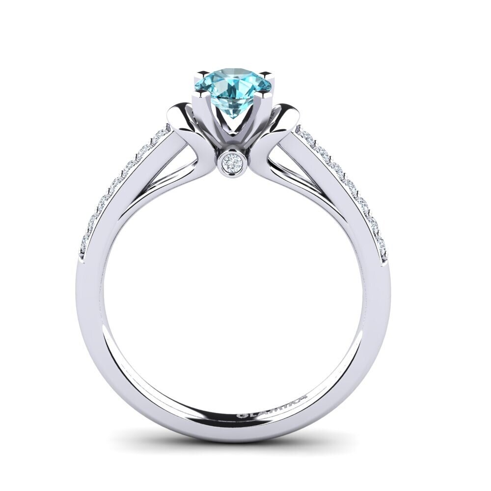 Blue Zircon Engagement Ring Berdina 0.5 crt