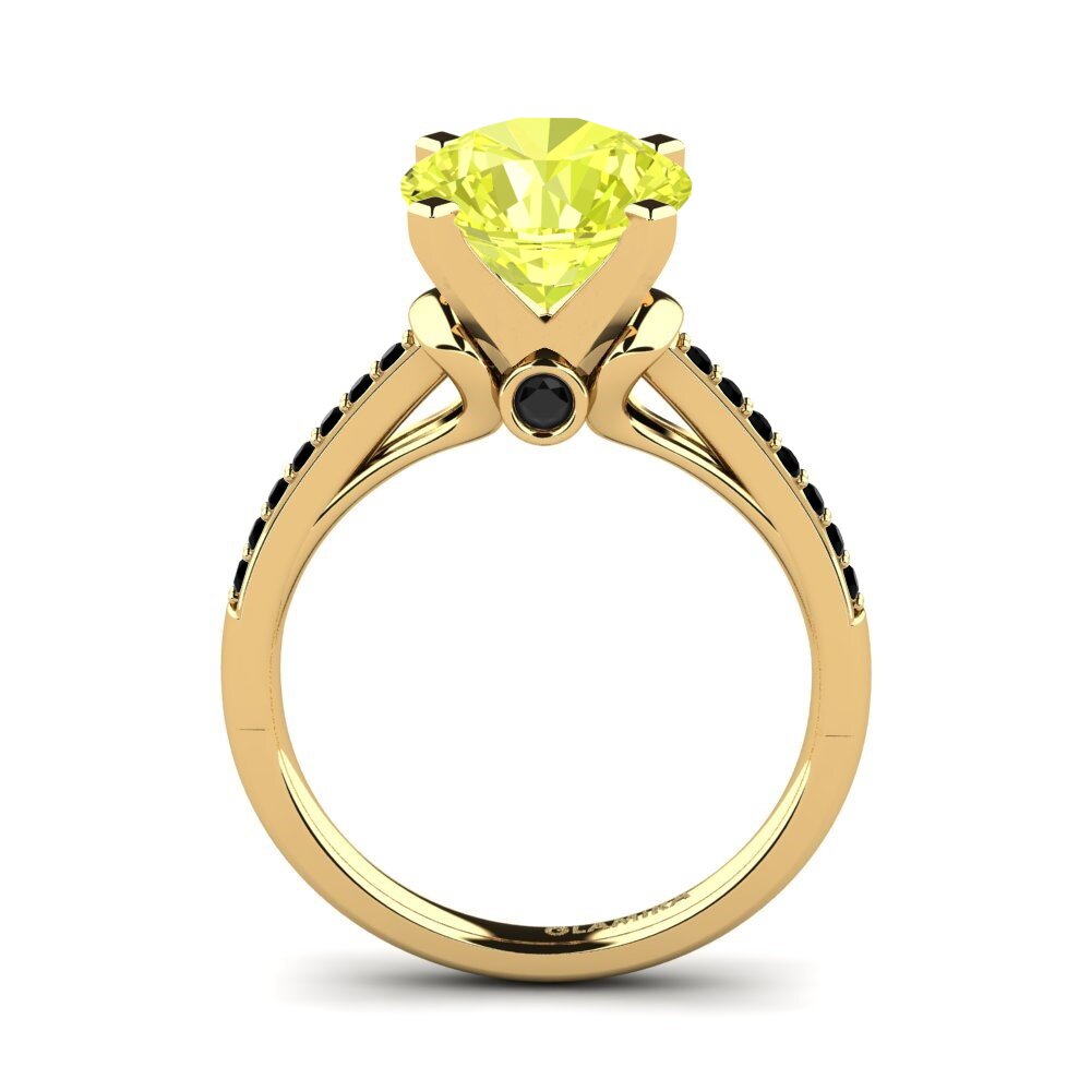 14ct Yellow Gold Lemon Quartz Engagement Ring Berdina 3.0 crt