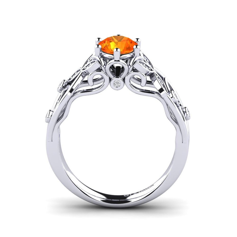 Zafiro Naranja Anillo de compromiso Bergette