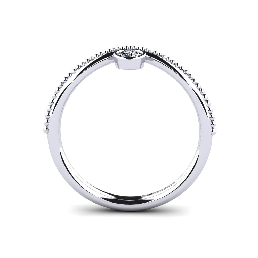 14k Oro Blanco Anillo Bergthorix