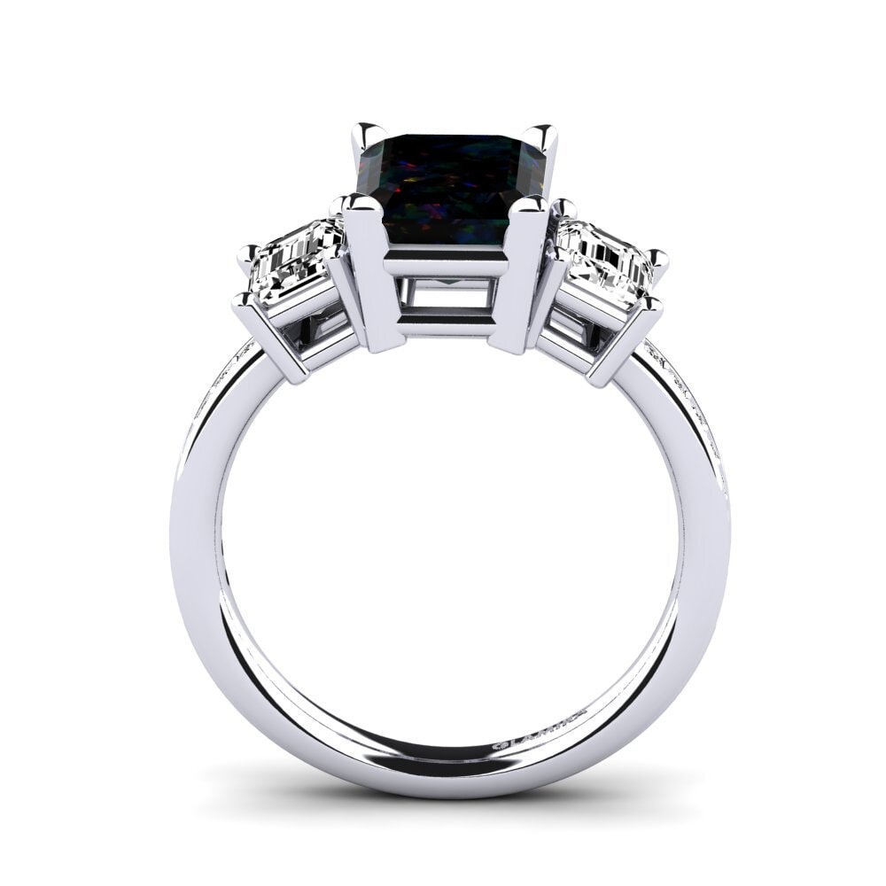Plata 925 Opalo Negro Anillo de compromiso Bernie