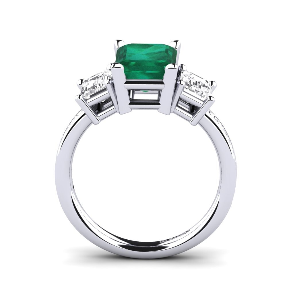 White Silver Engagement Ring Bernie