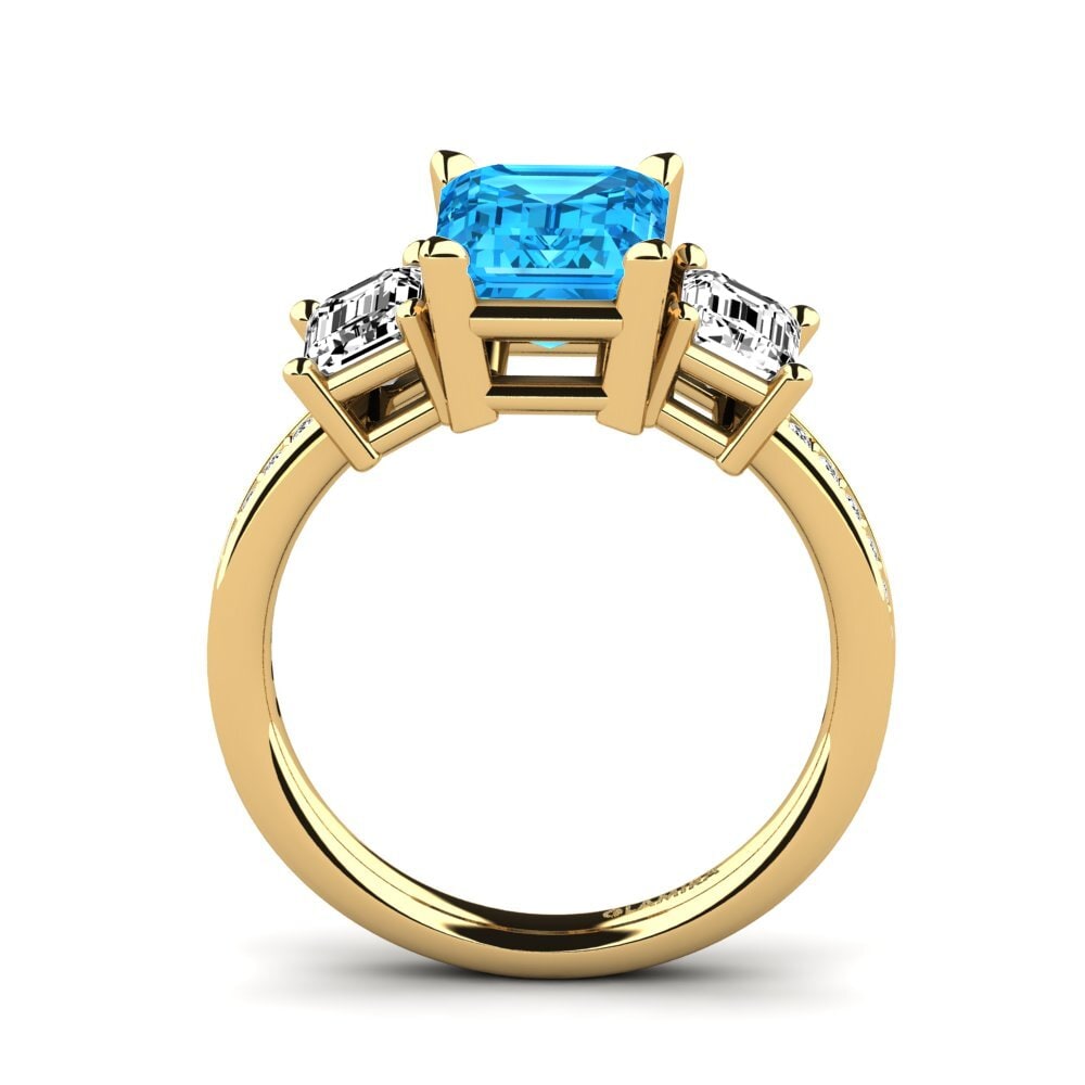 Topacio azul Anillo de compromiso Bernie