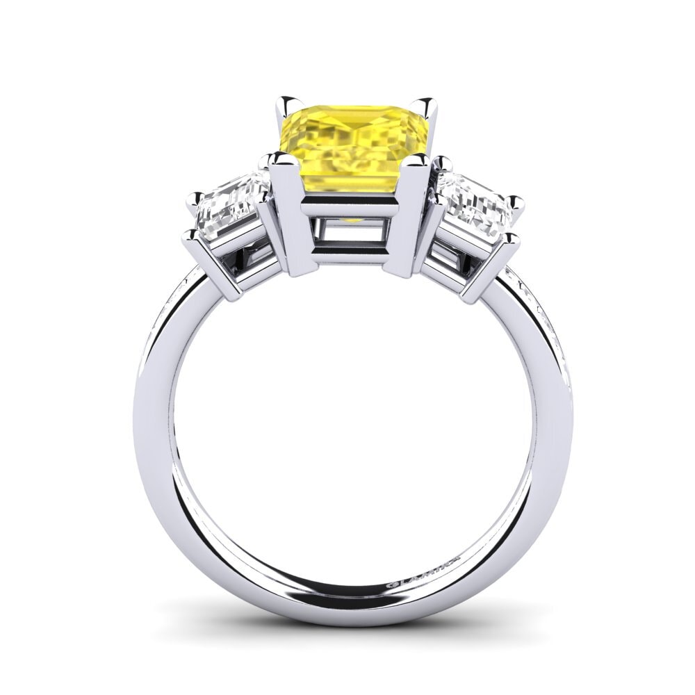 9k Oro Blanco Anillo de compromiso Bernie