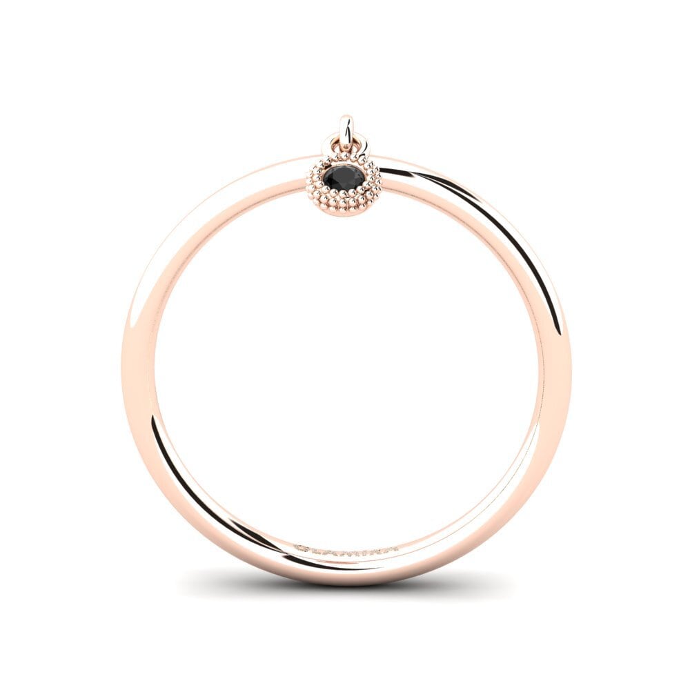 18ct Rose Gold Black Diamond Ring Betain