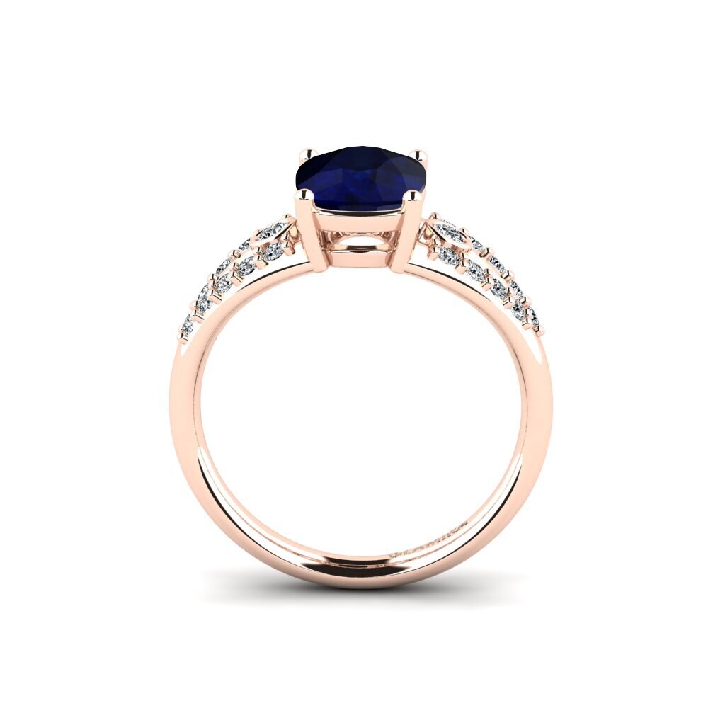 14ct Rose Gold Sapphire Engagement Ring Betella - Cushion
