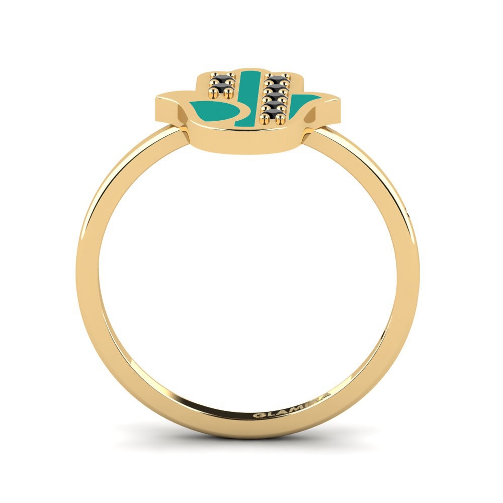 Schwarzer Onyx Ring Bezorgd