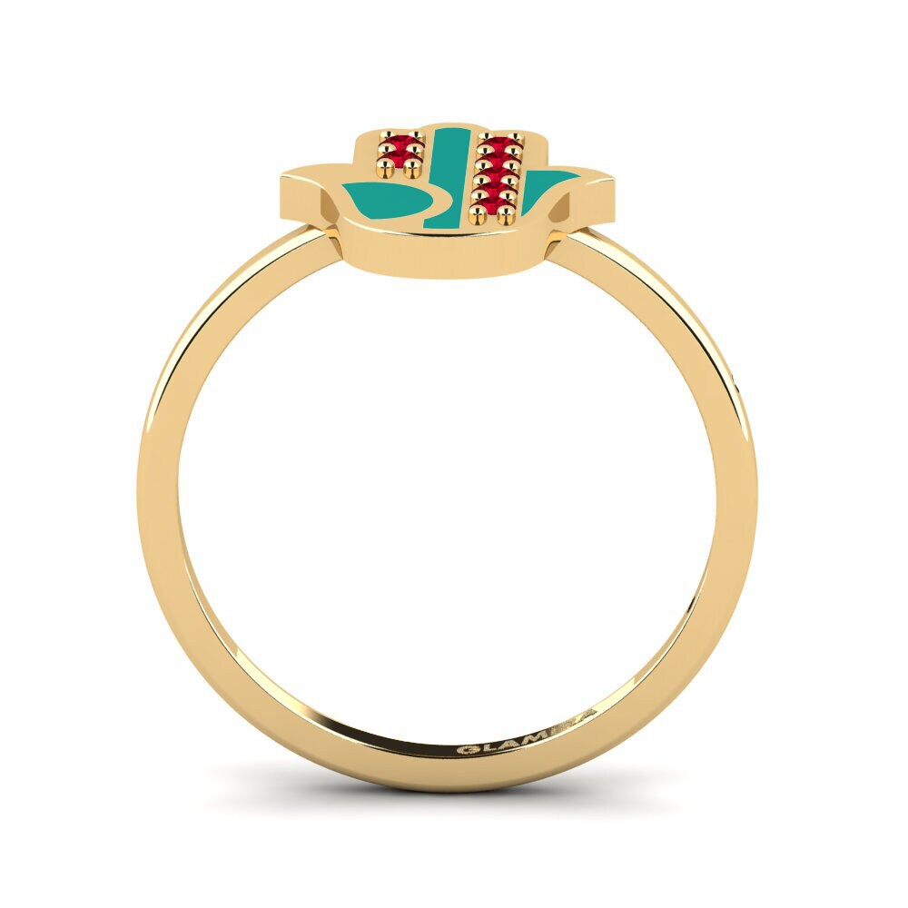 Roter Zirkonia Ring Bezorgd