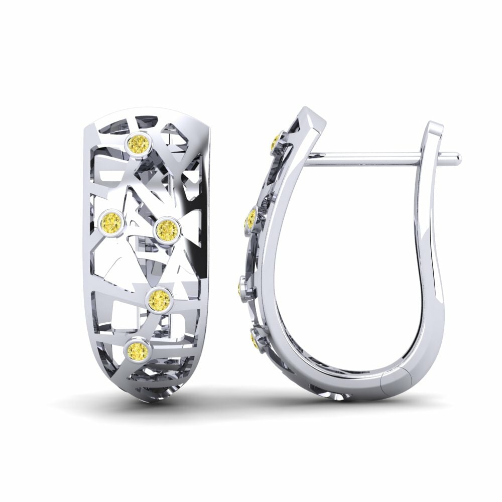 Saphir Jaune Boucle d'oreille femme Bijou