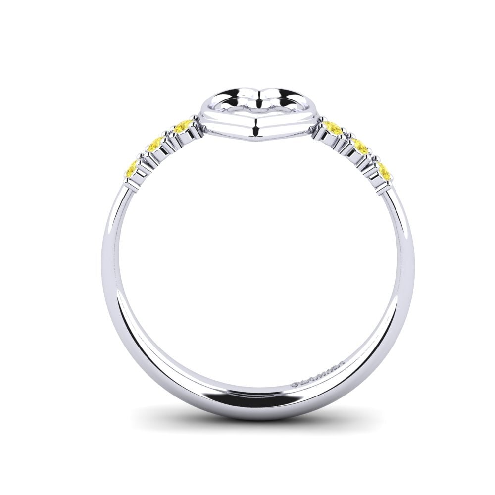 Round Yellow Sapphire Ring Bikyu