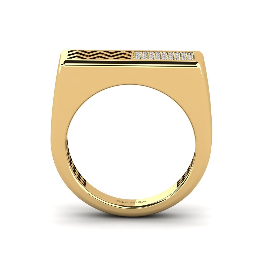 9ct Yellow Gold Diamond Men's Ring Bisogno