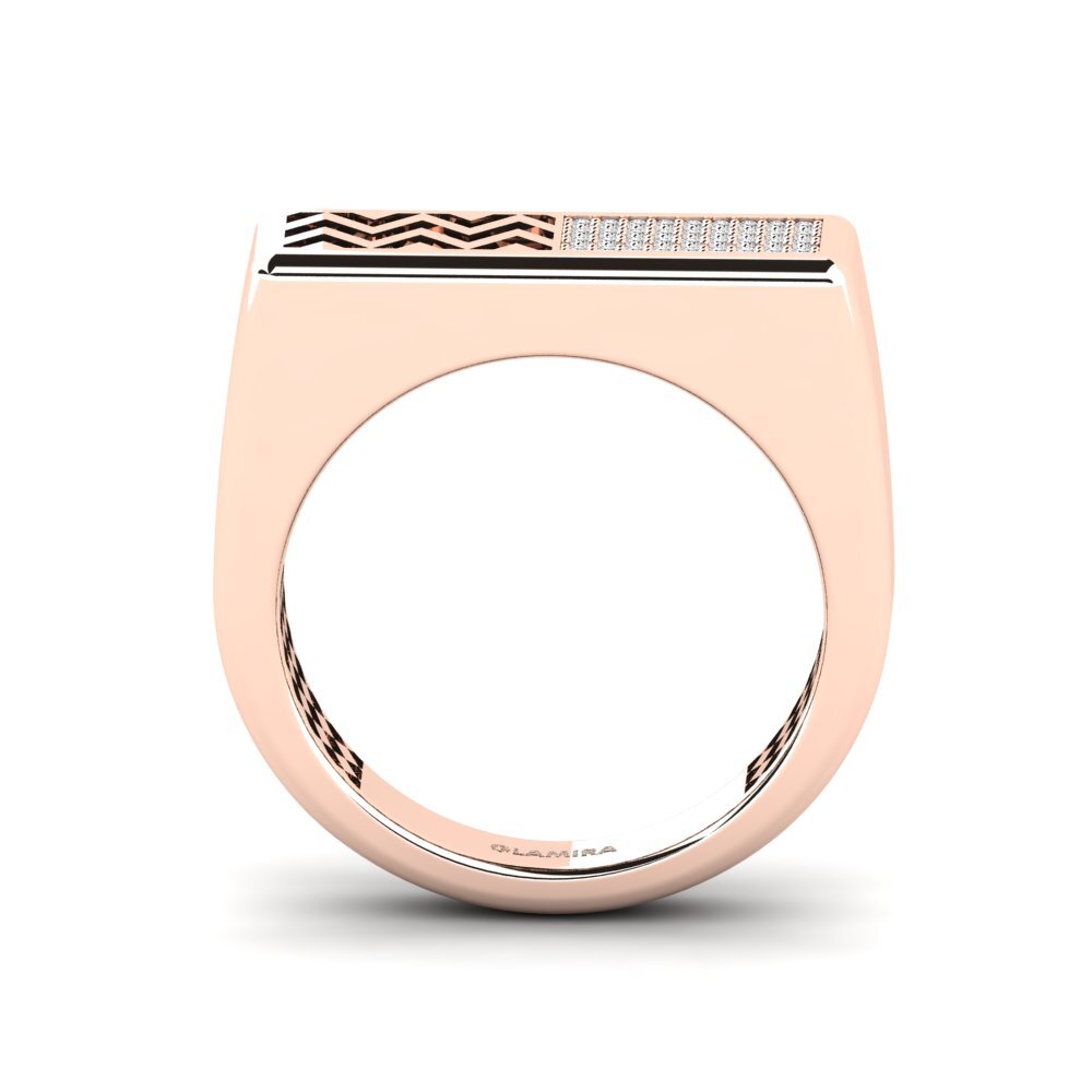 9ct Rose Gold White sapphire Men's Ring Bisogno