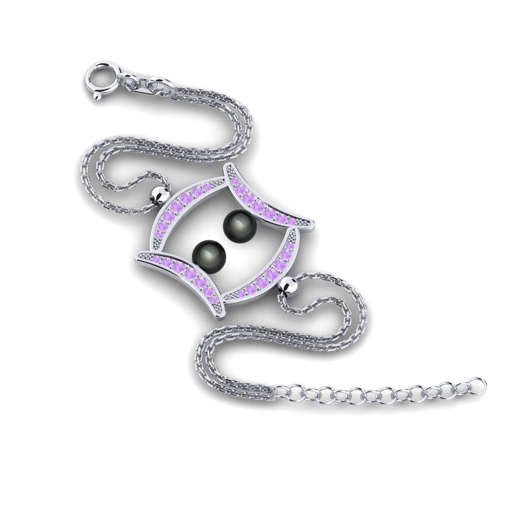 950 Platinum Amethyst Women's Bracelet Bissao