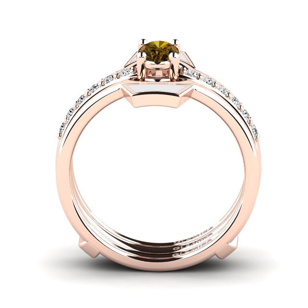 Circón Marrón Anillo Blada SET