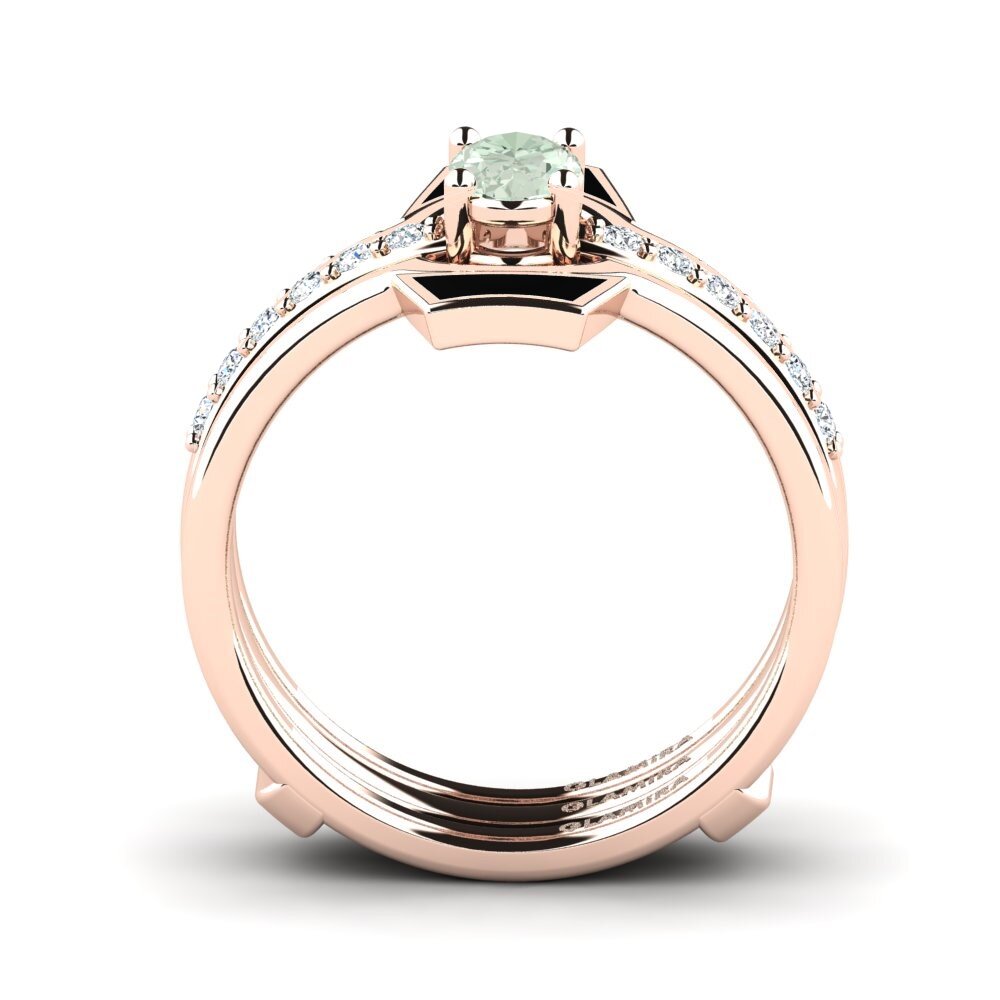 Améthyste Verte Bague Blada SET