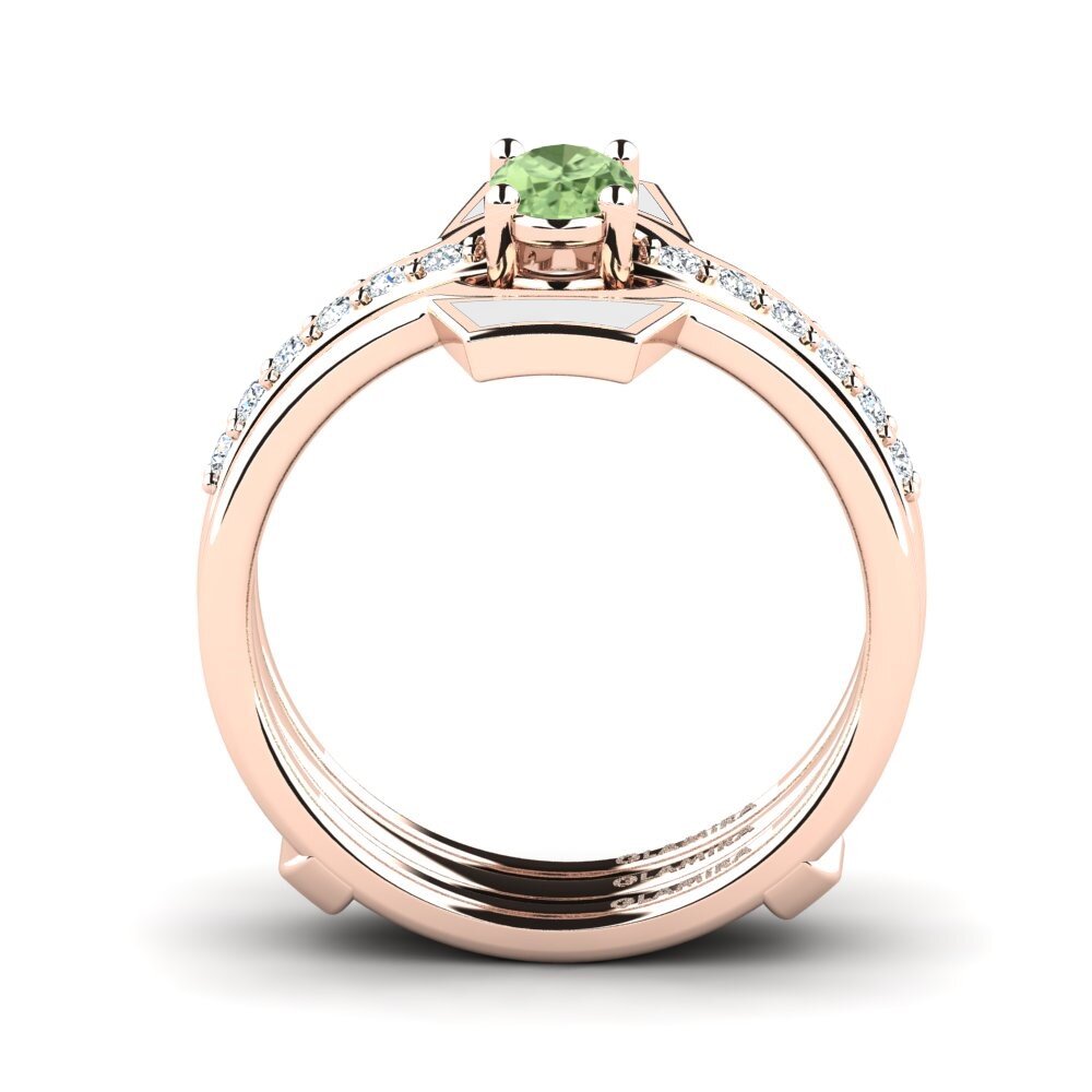 Zafiro Verde Anillo Blada SET