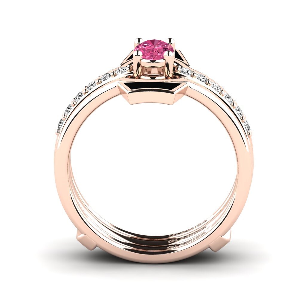 Turmalina rosa Anillo Blada SET