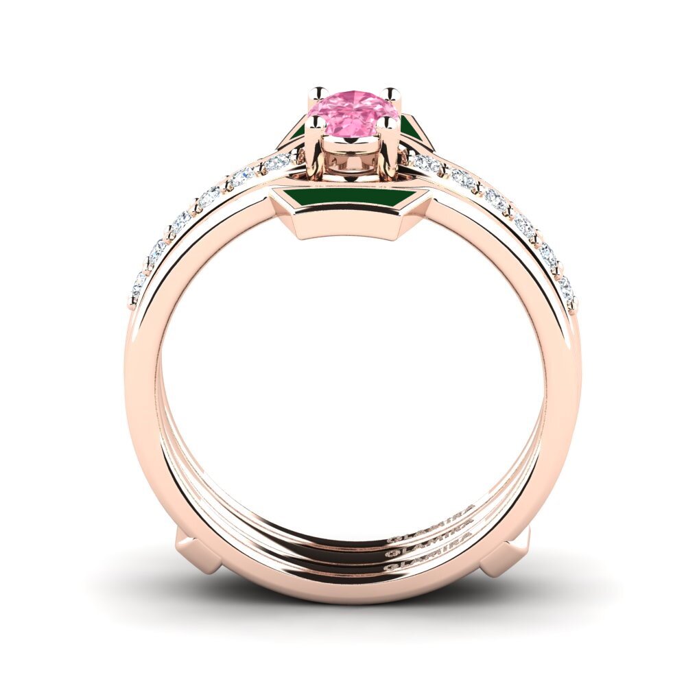 Rosa Saphir Ring Blada SET