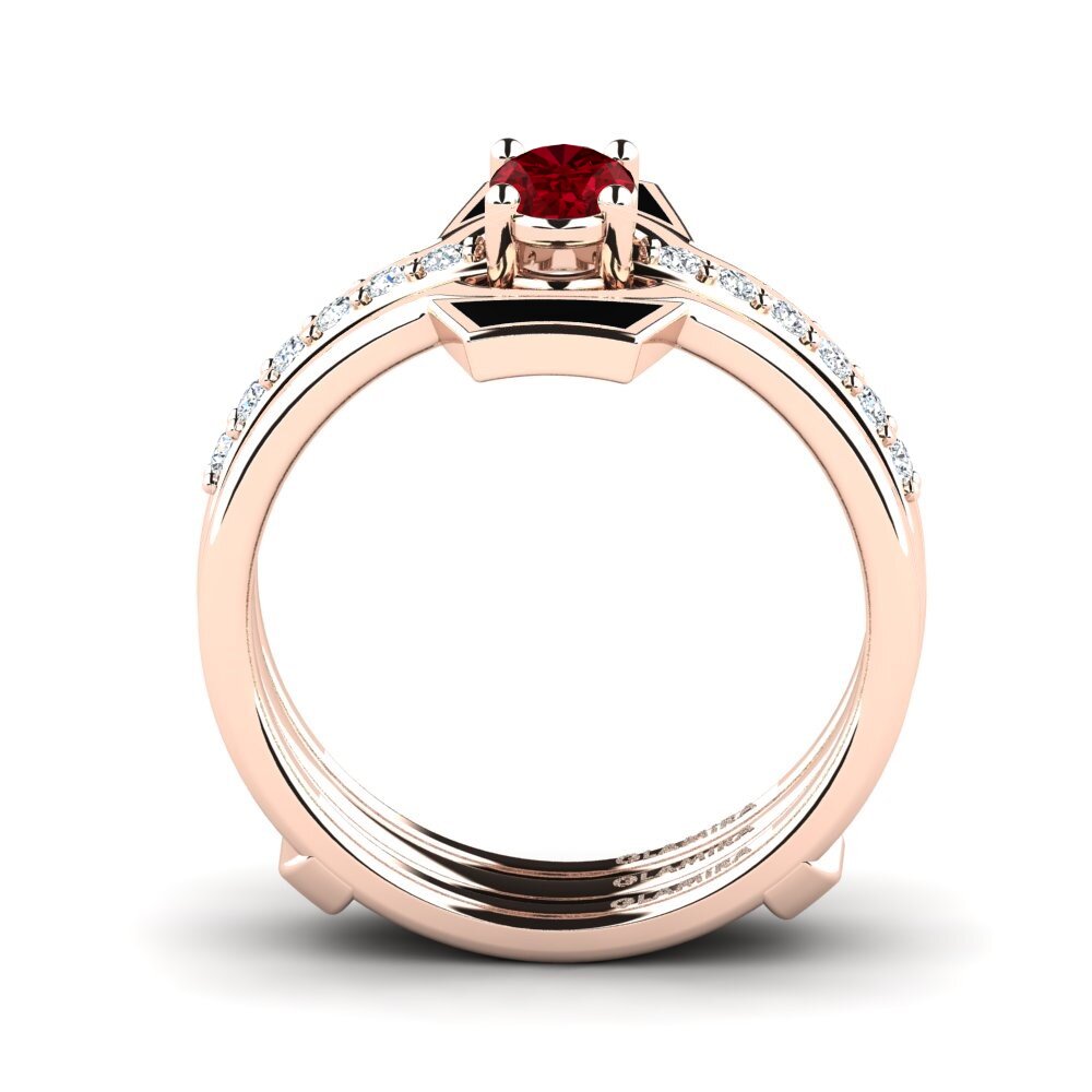 Circonita Roja Anillo Blada SET