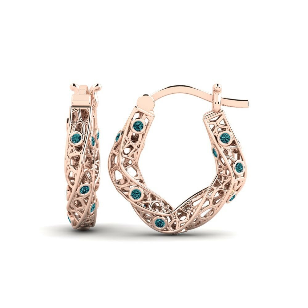 14k Oro Rosa Pendiente de mujer Bluebell