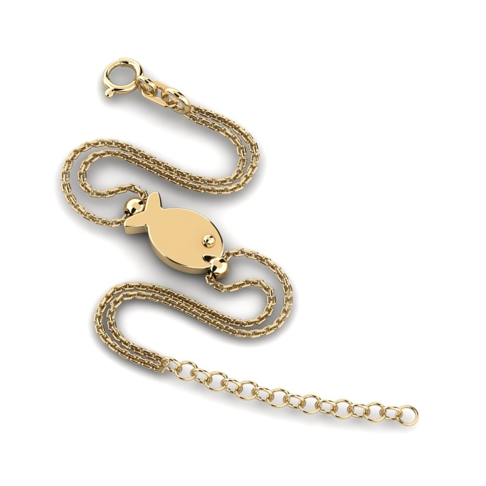 18K Yellow Gold Kids Bracelet Bluewolfin