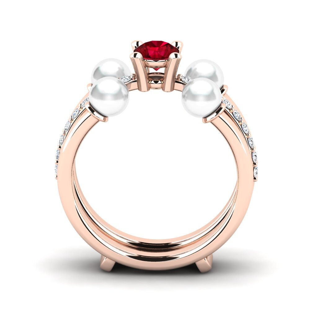 Circonita Roja Anillo Bodend SET