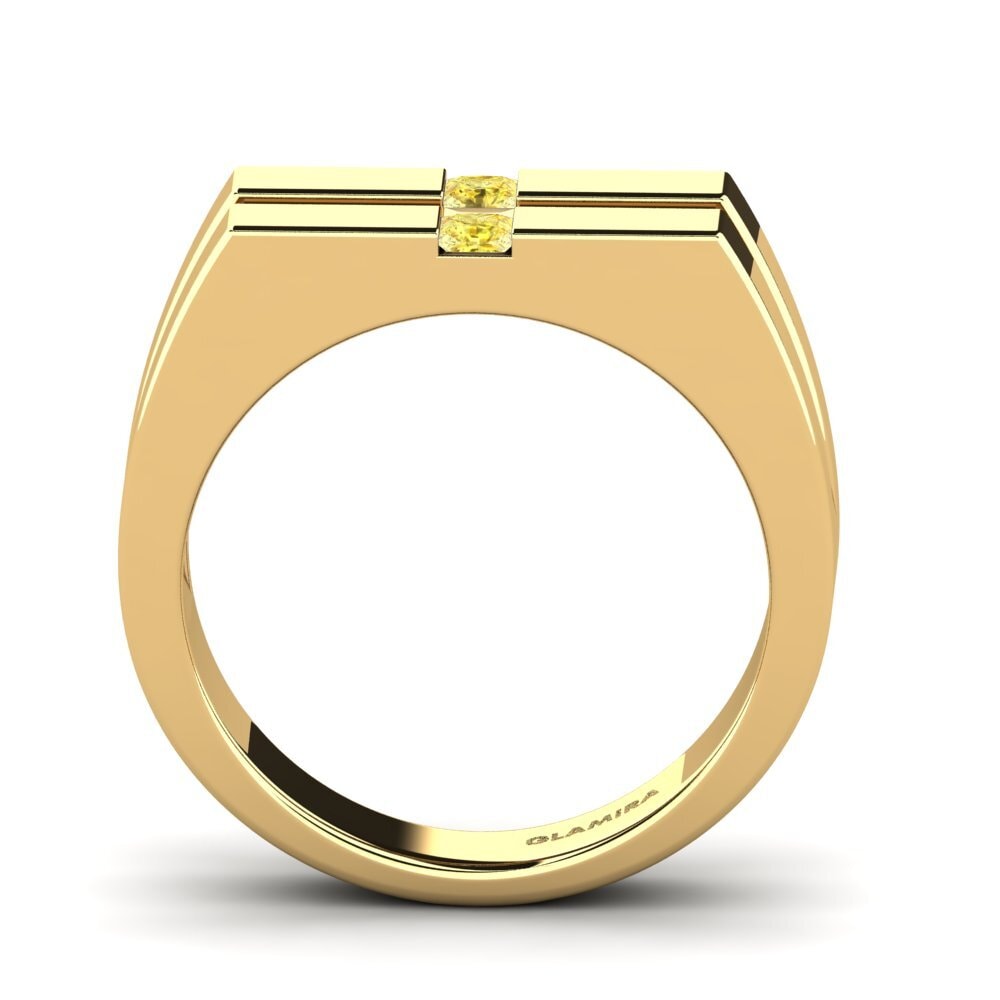 9ct Yellow Gold Yellow Sapphire Men's Ring Bogdan