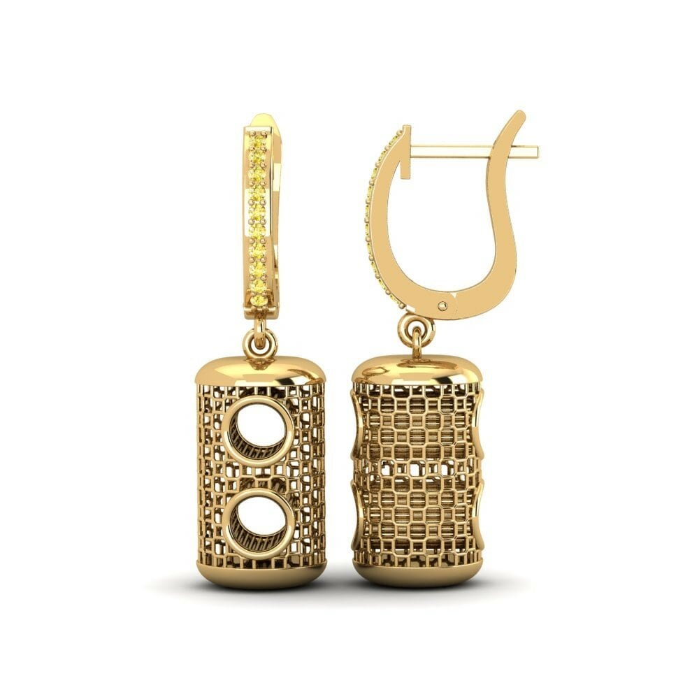 Saphir Jaune Boucle d'oreille femme Bogota