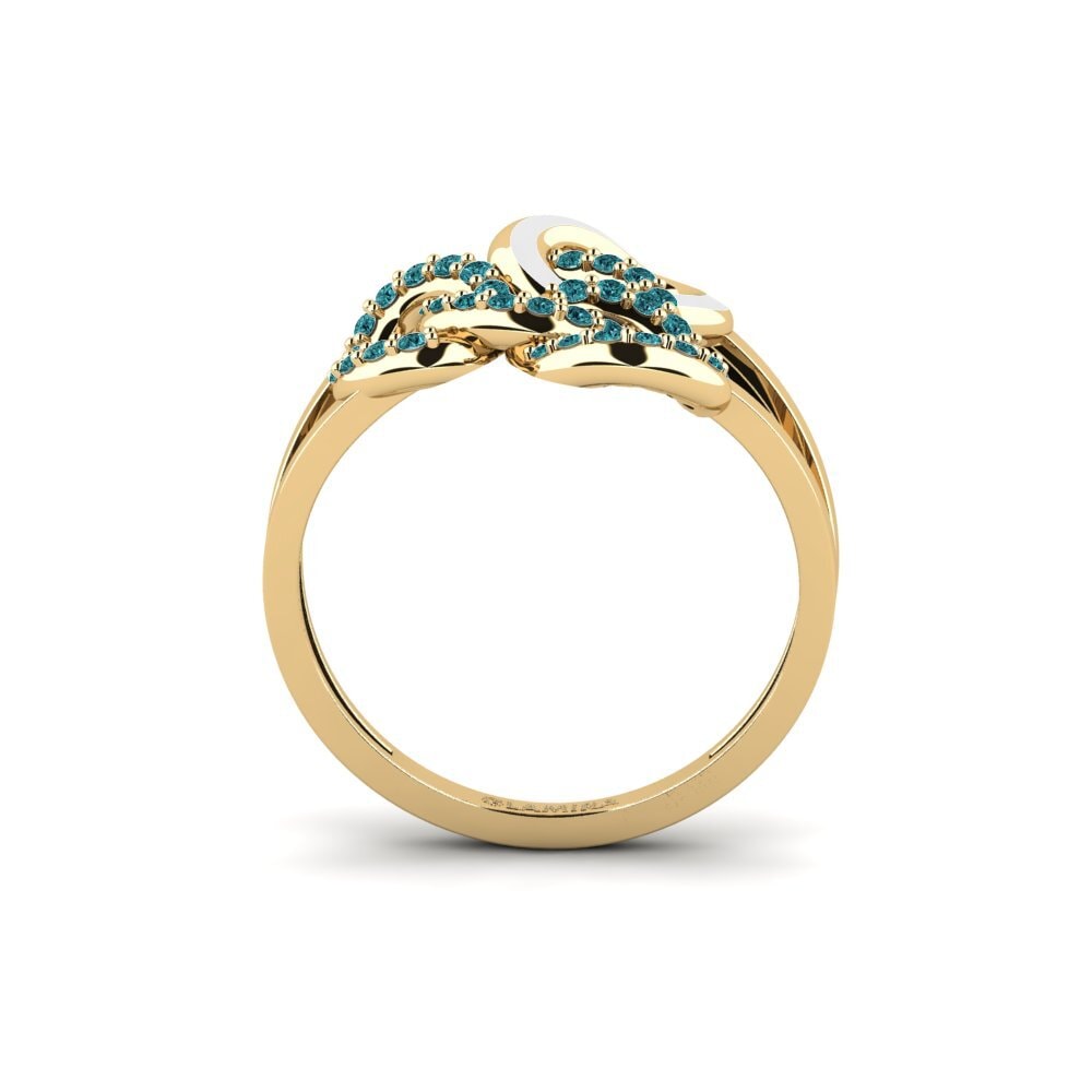 Diamante Azul Anel Bolingo