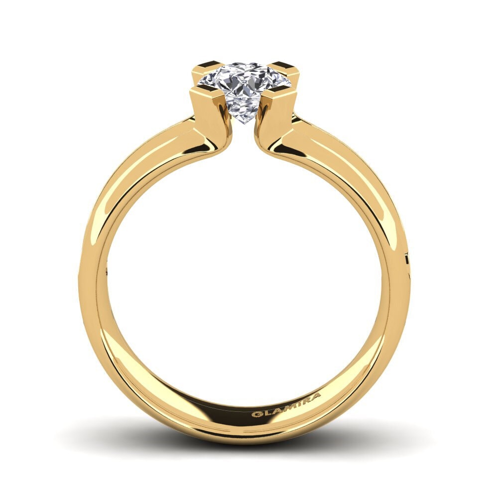 Bague De Fiançailles Trois Diamants Simulés Or Blanc 14K - 2,80 Ct, Taille US 7.5, Taille Réglable, Neuve