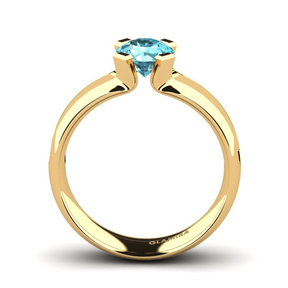 Circón Azul Anillo de compromiso Bona 1.0 crt
