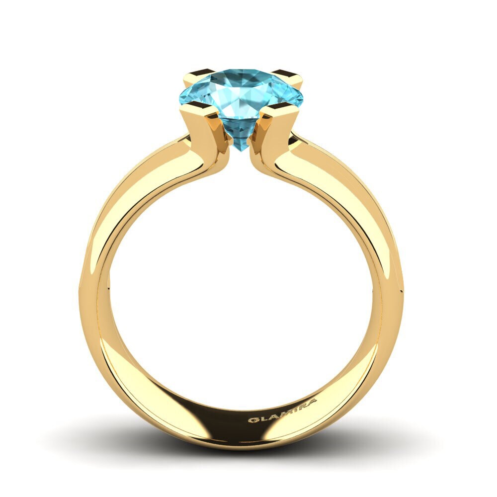 Circón Azul Anillo de compromiso Bona 2.0 crt