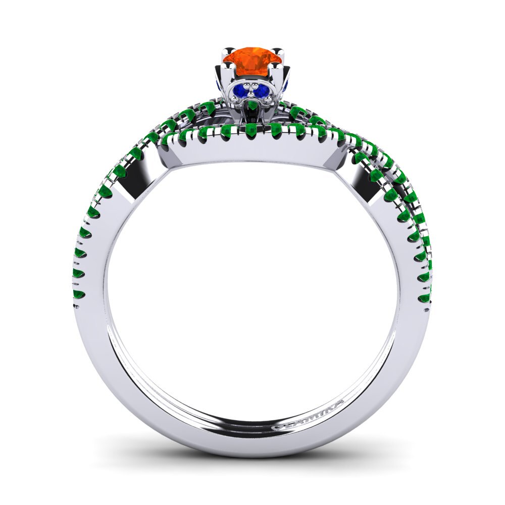 18ct White Gold Fire-Opal Engagement Ring Bonita 0.16 crt