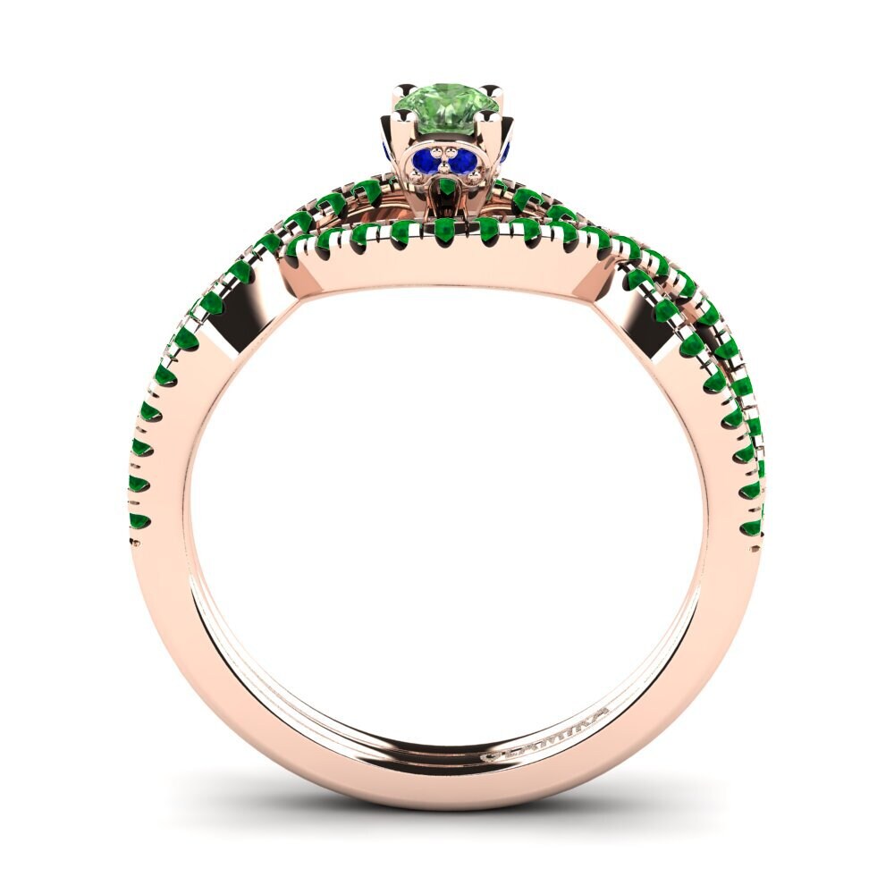 Green Diamond Engagement Ring Bonita 0.16 crt