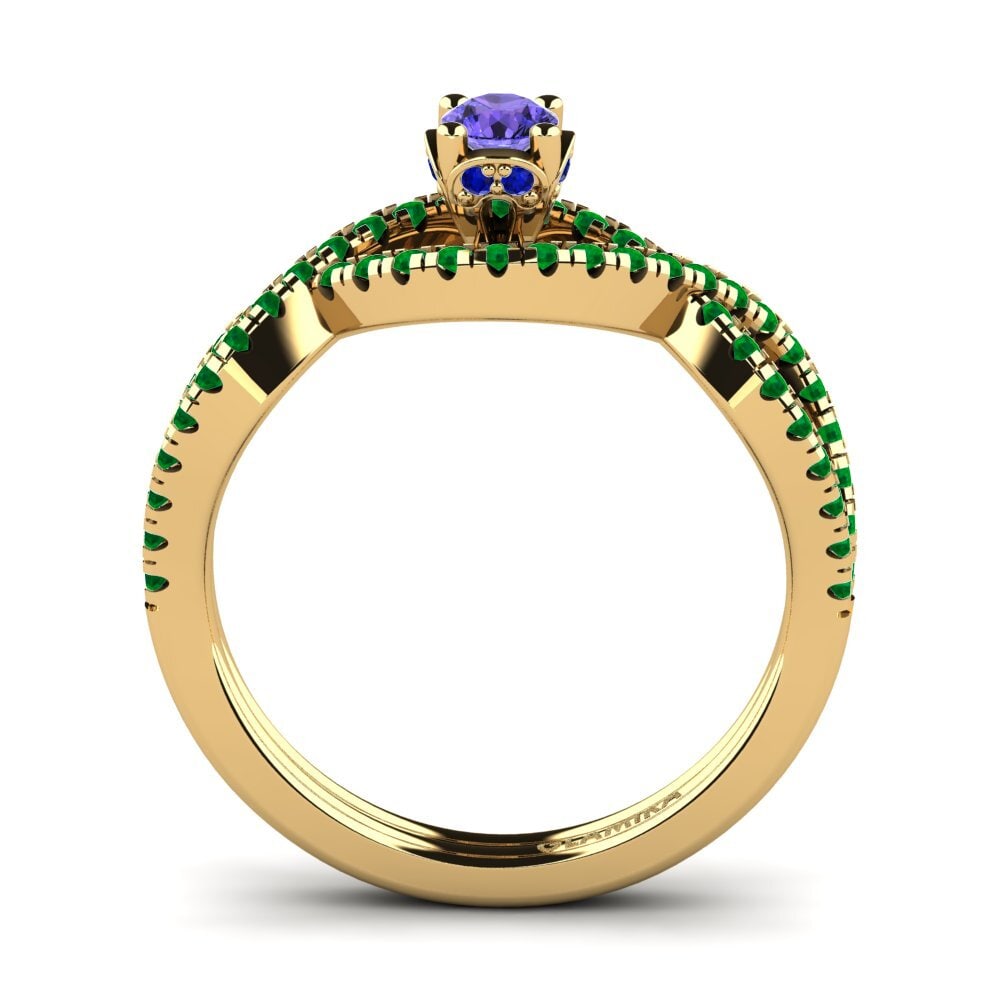 14ct Yellow Gold Tanzanite Engagement Ring Bonita 0.16 crt