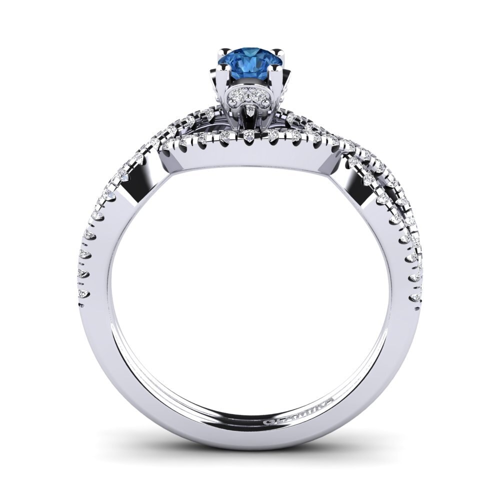 Circonita Azul Oscuro Anillo de compromiso Bonita 0.25 crt