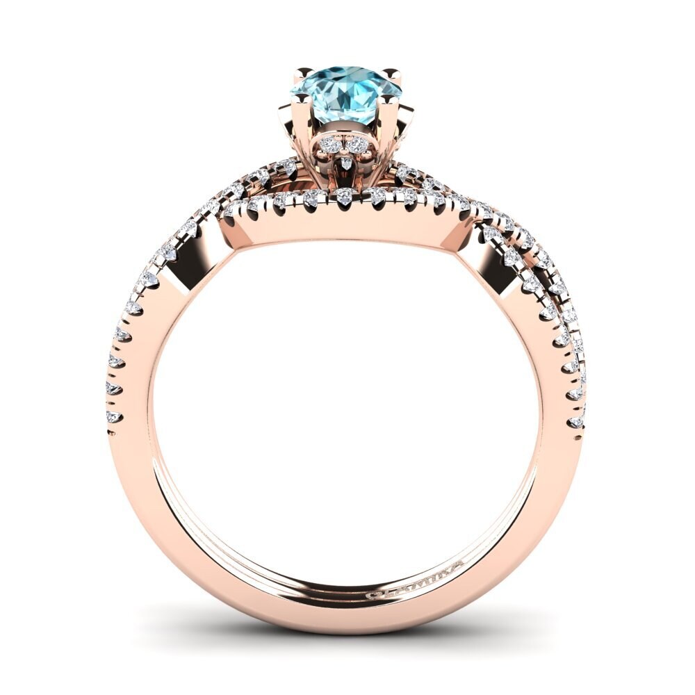 Blue Zircon Engagement Ring Bonita
