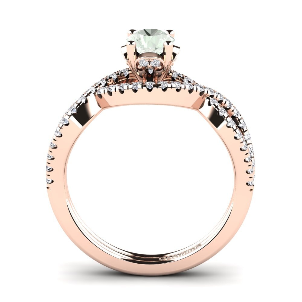 Green Amethyst Engagement Ring Bonita
