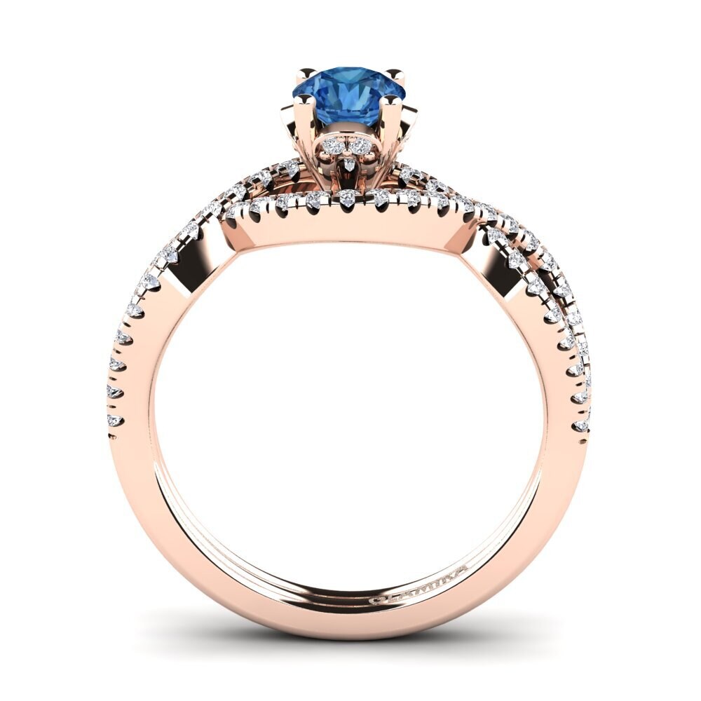 Circonita Azul Oscuro Anillo de compromiso Bonita