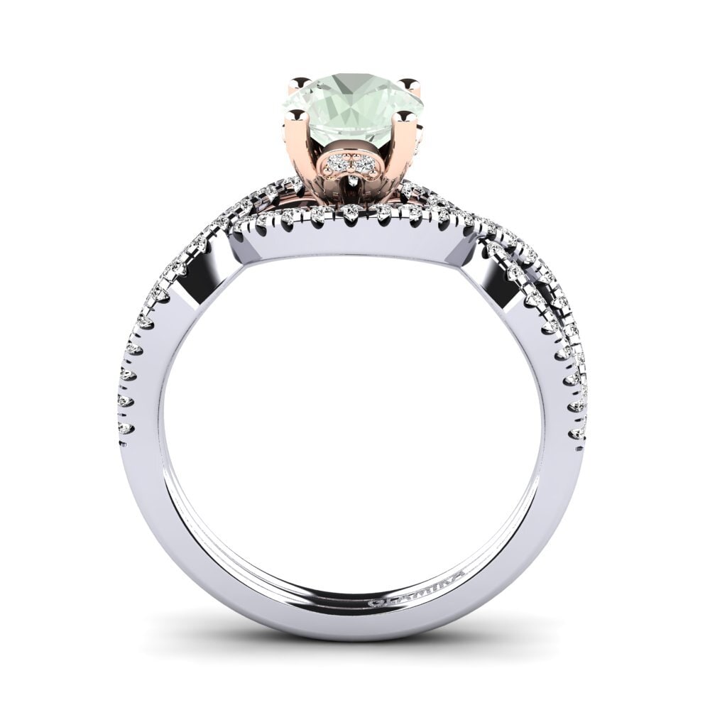 Amatista verde Anillo de compromiso Bonita 1.0 crt