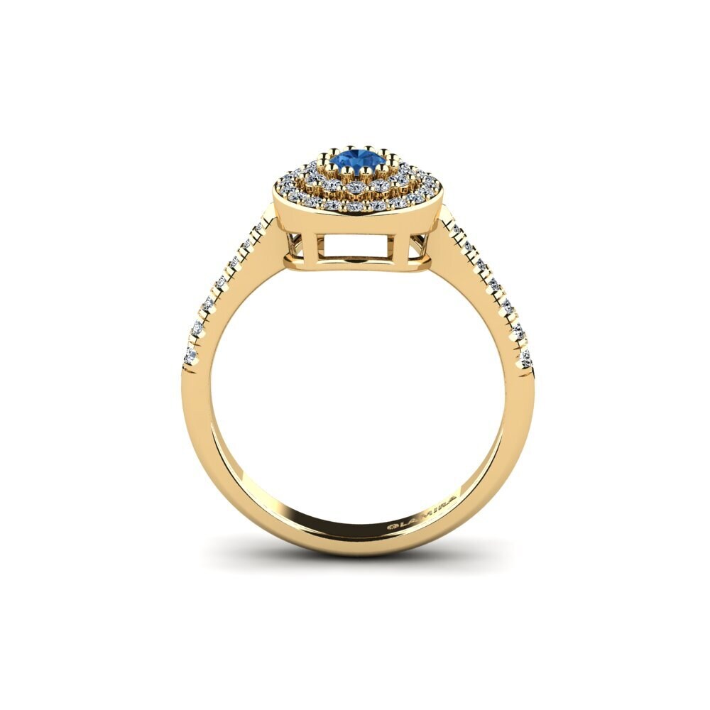 Dark Blue Zirconia Engagement Ring Bordeale