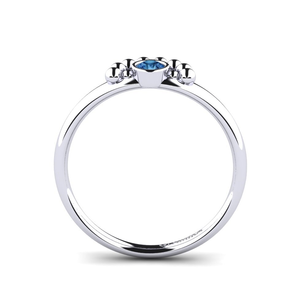 Dark Blue Zirconia Engagement Ring Bourdon