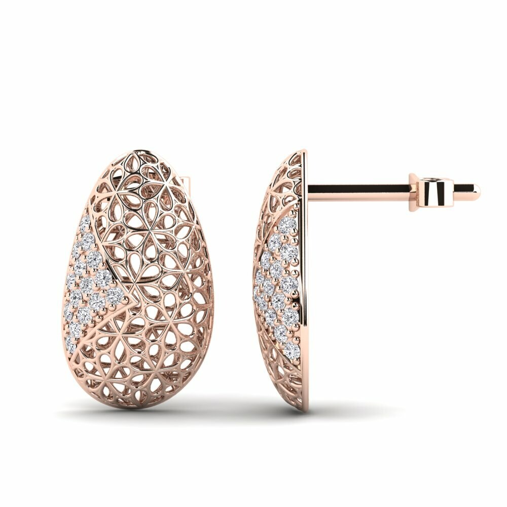 14k Oro Rosa Pendiente de mujer Bouvardia