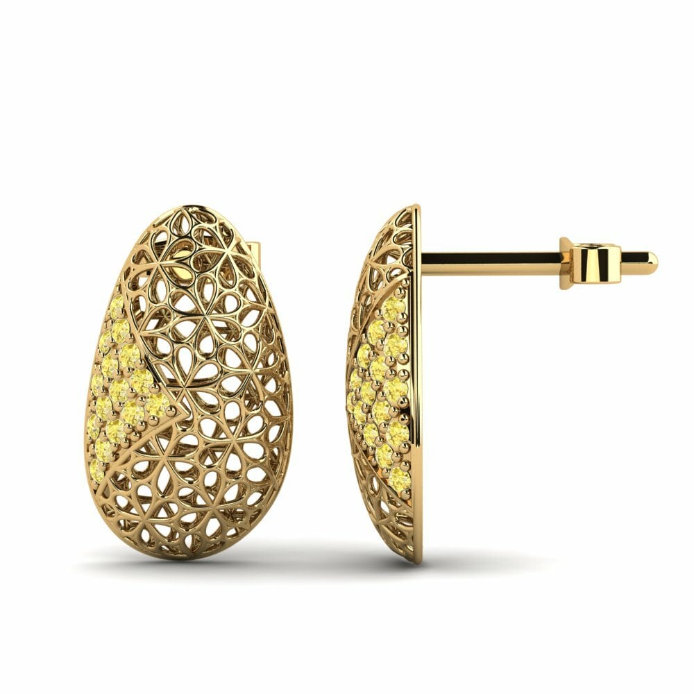 Saphir Jaune Boucle d'oreille femme Bouvardia