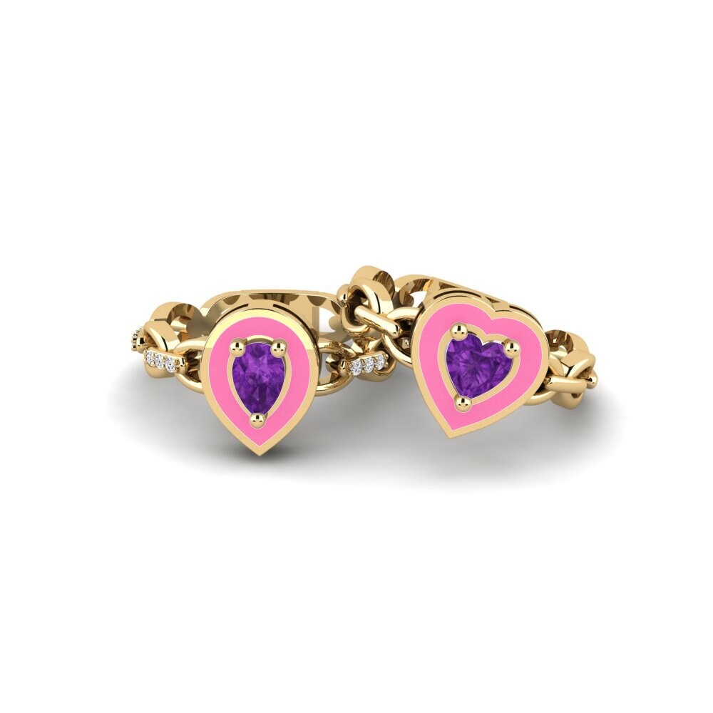 Amethyst Stackable Ring Braks - SET