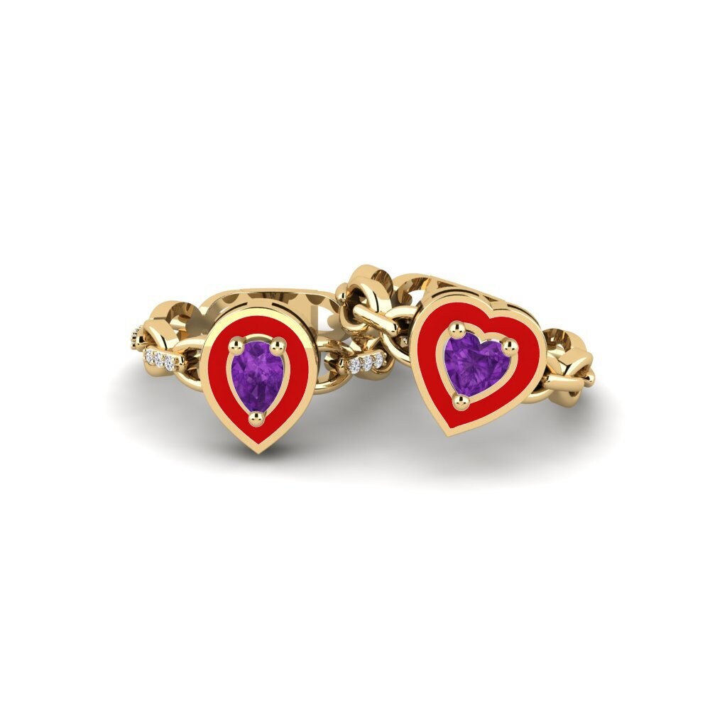 Amethyst Stackable Ring Braks - SET